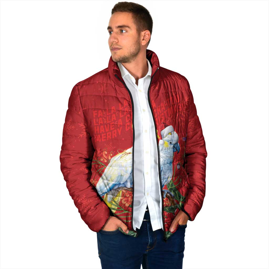 Merry Cocka-mas Padded Jacket Australia Christmas Red Art - Aussie Hoodie