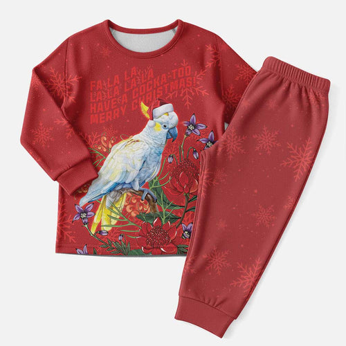 Merry Cocka-mas Christmas Pajama Set Australia Christmas Red Art - Aussie Hoodie