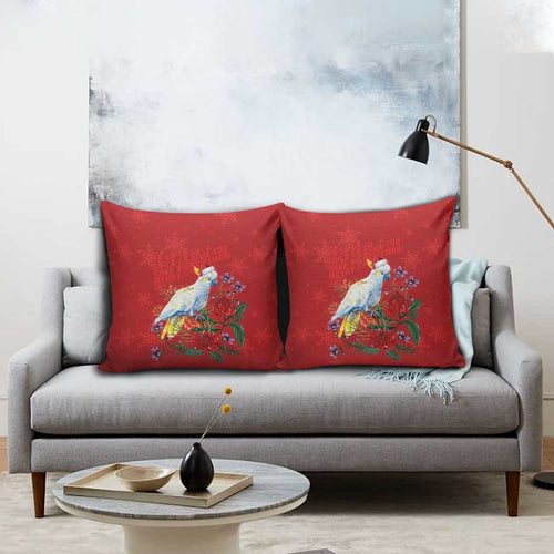Merry Cocka-mas Pillow Cover Australia Christmas Red Art - Aussie Hoodie