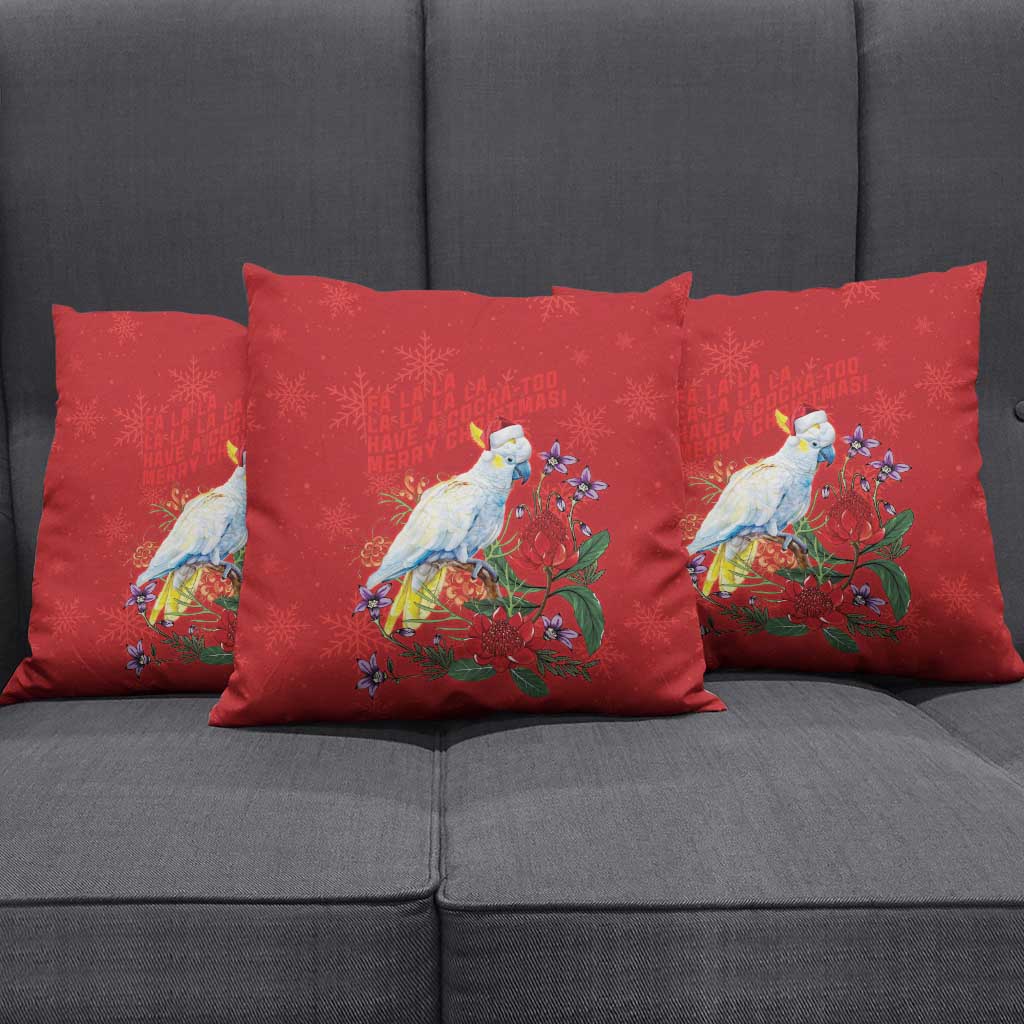 Merry Cocka-mas Pillow Cover Australia Christmas Red Art - Aussie Hoodie