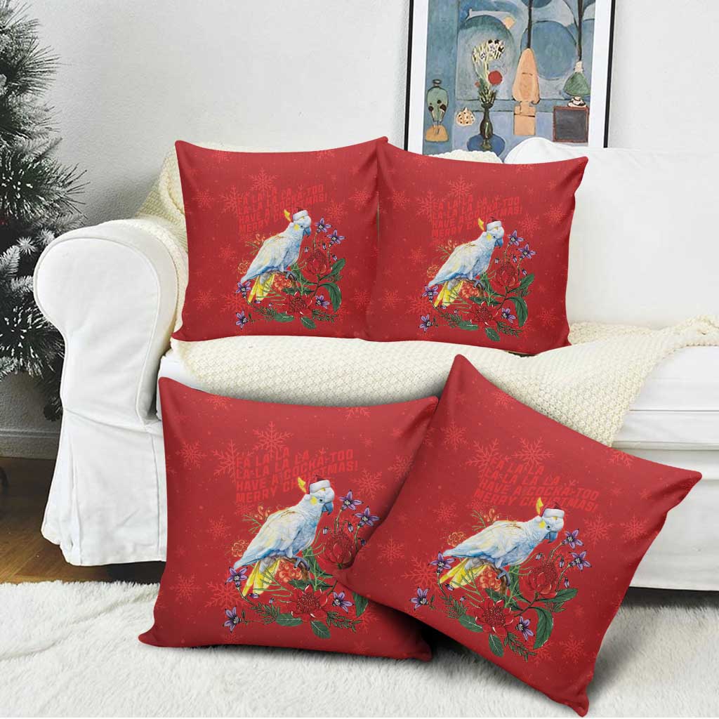 Merry Cocka-mas Pillow Cover Australia Christmas Red Art - Aussie Hoodie