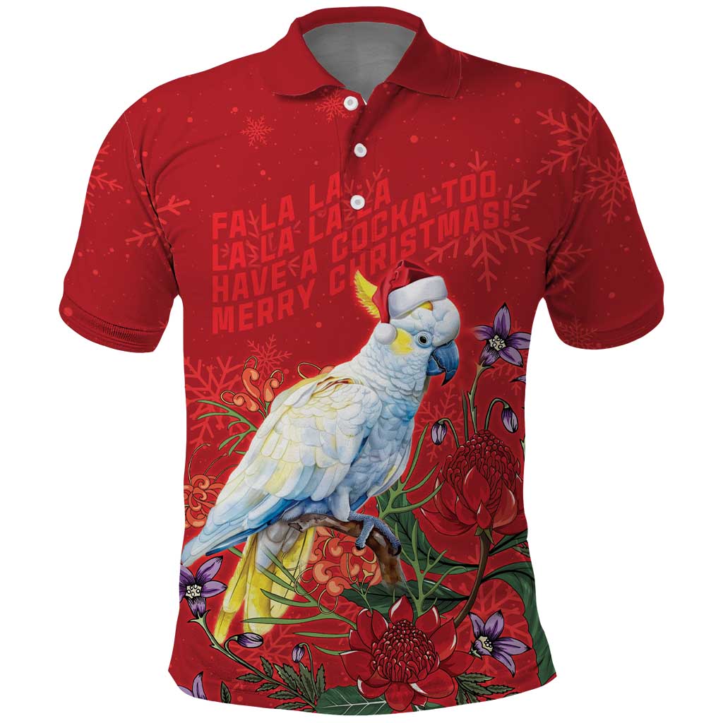 Merry Cocka-mas Polo Shirt Australia Christmas Red Art - Aussie Hoodie