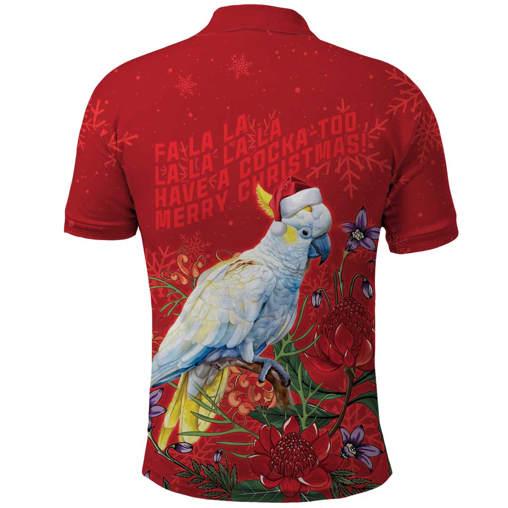 Merry Cocka-mas Polo Shirt Australia Christmas Red Art - Aussie Hoodie