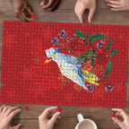 Merry Cocka-mas Puzzle Australia Christmas Red Art - Aussie Hoodie