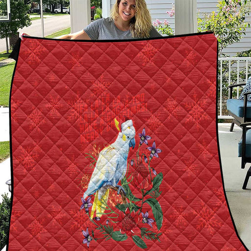 Merry Cocka-mas Quilt Australia Christmas Red Art - Aussie Hoodie