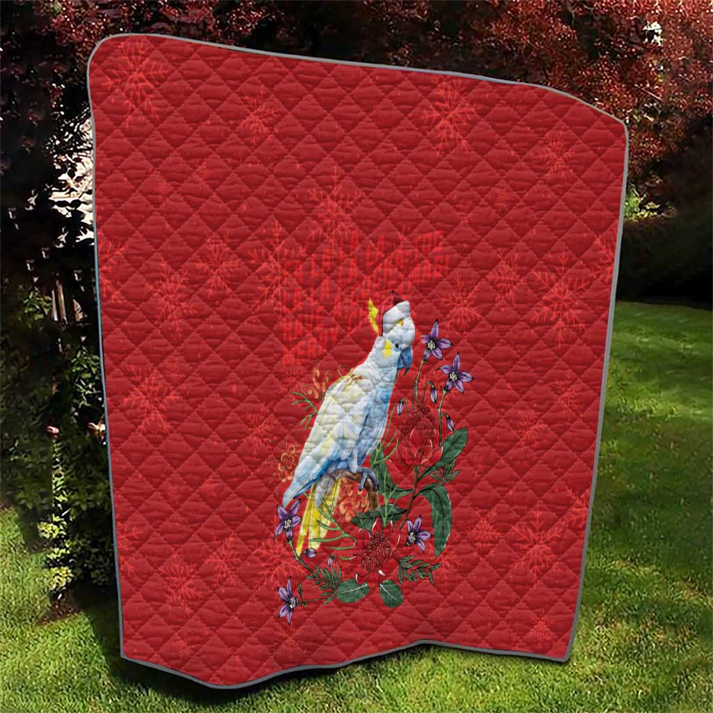 Merry Cocka-mas Quilt Australia Christmas Red Art - Aussie Hoodie