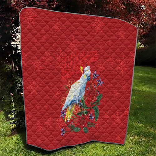 Merry Cocka-mas Quilt Australia Christmas Red Art - Aussie Hoodie