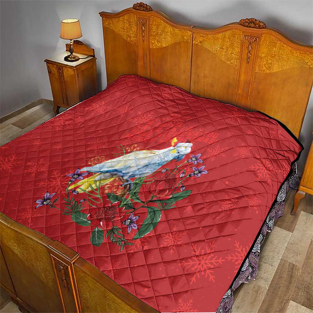 Merry Cocka-mas Quilt Australia Christmas Red Art - Aussie Hoodie