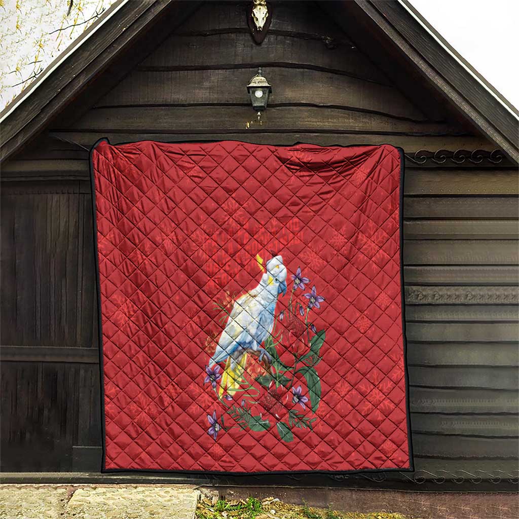Merry Cocka-mas Quilt Australia Christmas Red Art - Aussie Hoodie