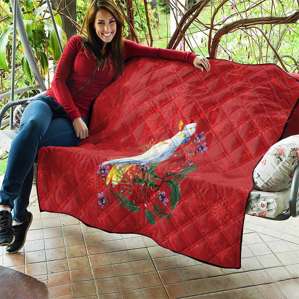 Merry Cocka-mas Quilt Australia Christmas Red Art - Aussie Hoodie
