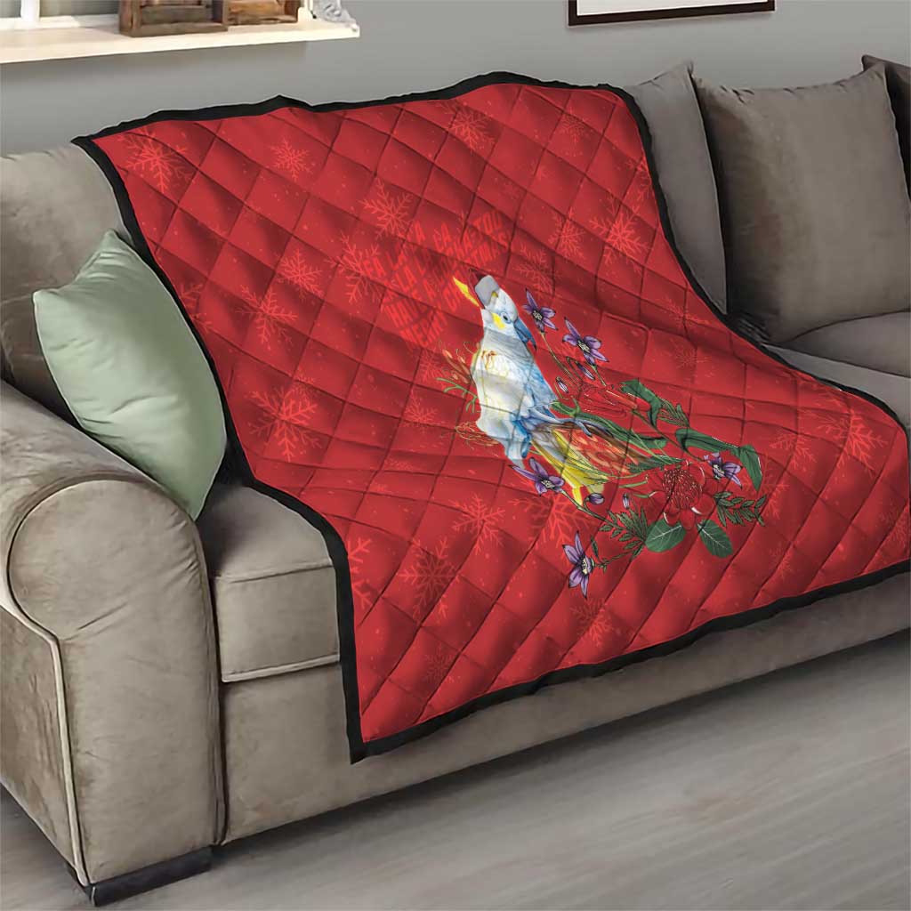 Merry Cocka-mas Quilt Australia Christmas Red Art - Aussie Hoodie