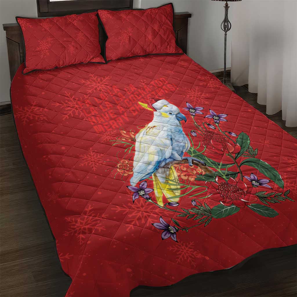 Merry Cocka-mas Quilt Bed Set Australia Christmas Red Art - Aussie Hoodie