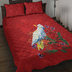 Merry Cocka-mas Quilt Bed Set Australia Christmas Red Art - Aussie Hoodie