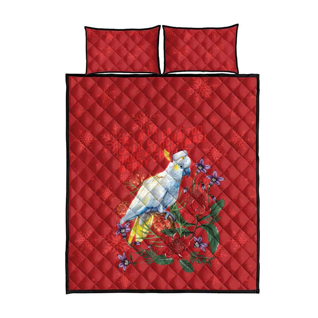 Merry Cocka-mas Quilt Bed Set Australia Christmas Red Art - Aussie Hoodie