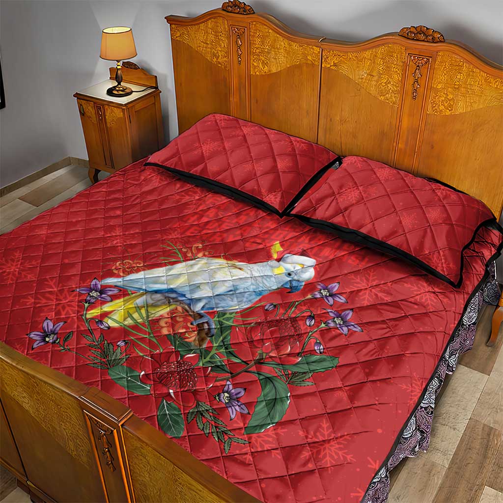 Merry Cocka-mas Quilt Bed Set Australia Christmas Red Art - Aussie Hoodie