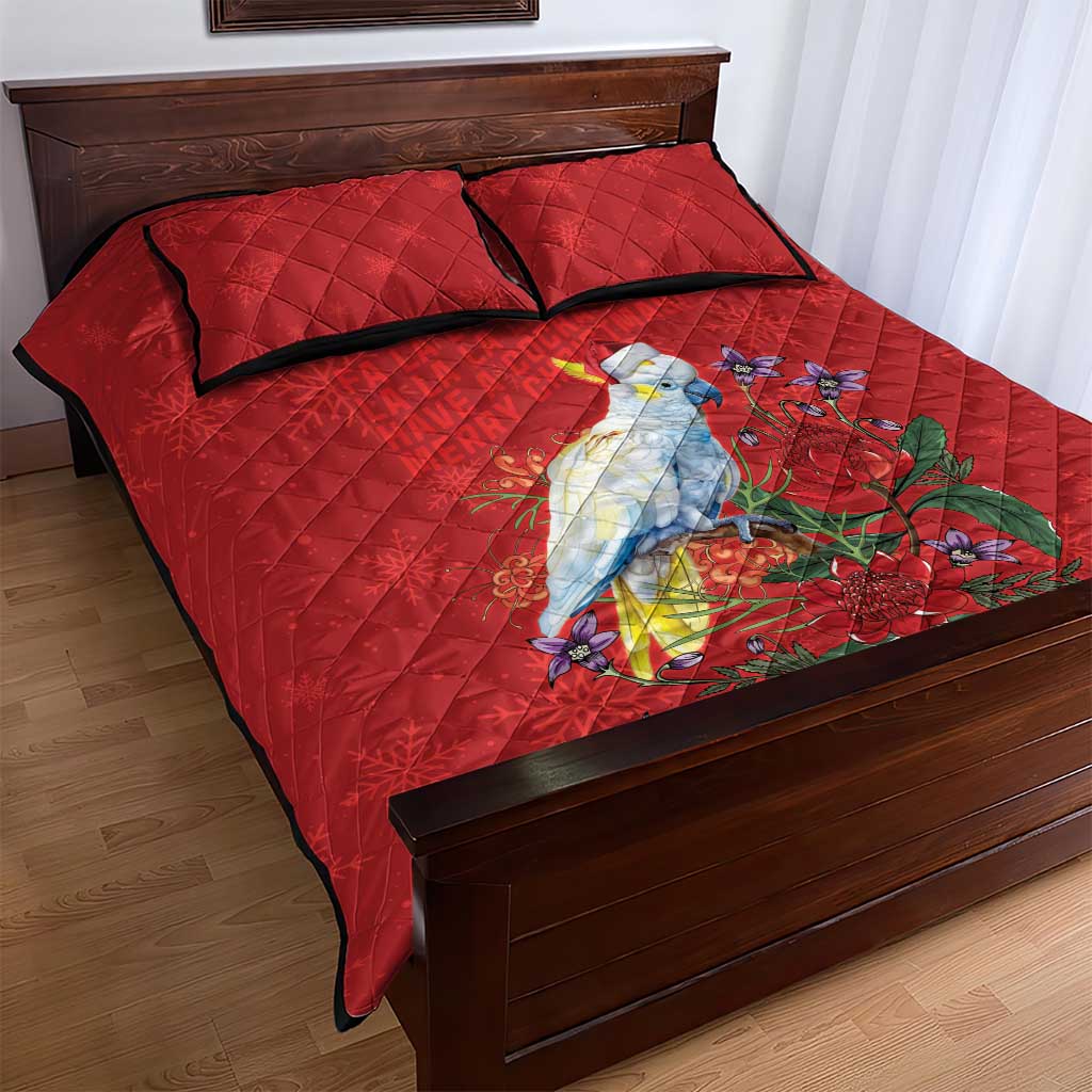Merry Cocka-mas Quilt Bed Set Australia Christmas Red Art - Aussie Hoodie