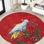Merry Cocka-mas Round Carpet Australia Christmas Red Art - Aussie Hoodie