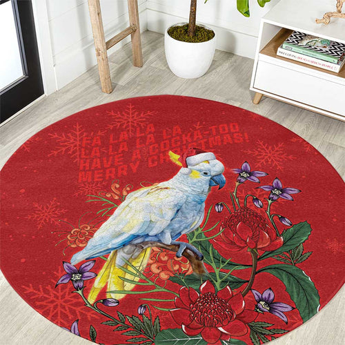 Merry Cocka-mas Round Carpet Australia Christmas Red Art - Aussie Hoodie