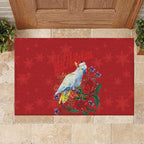 Merry Cocka-mas Rubber Doormat Australia Christmas Red Art - Aussie Hoodie