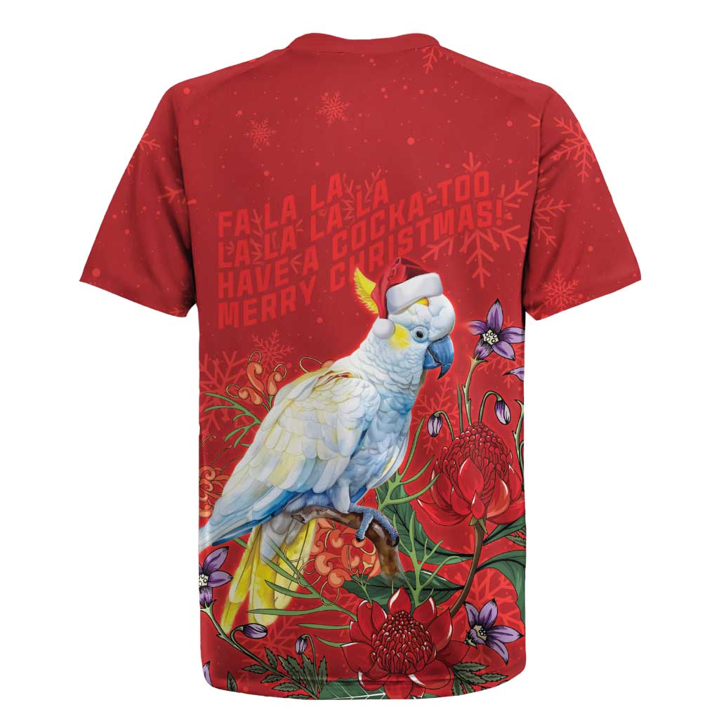 Merry Cocka-mas Rugby Jersey Australia Christmas Red Art - Aussie Hoodie