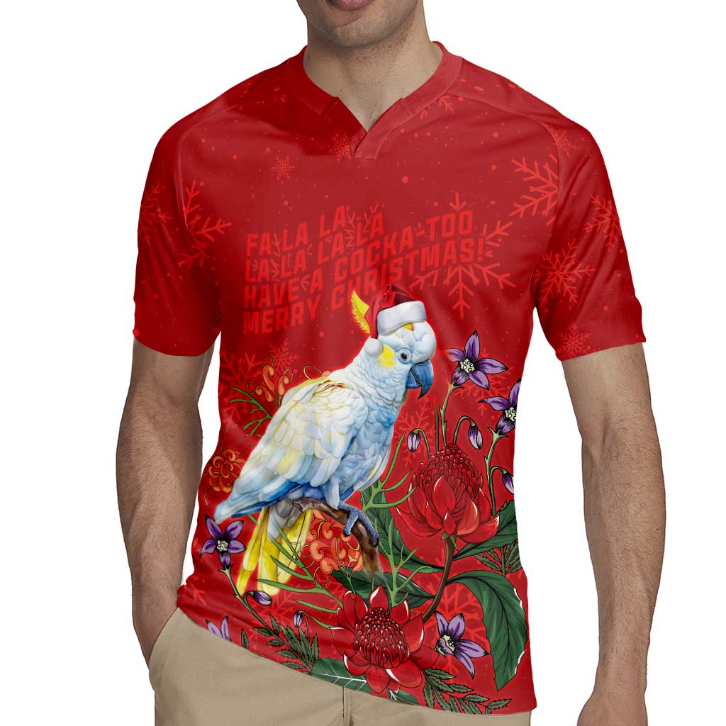 Merry Cocka-mas Rugby Jersey Australia Christmas Red Art - Aussie Hoodie