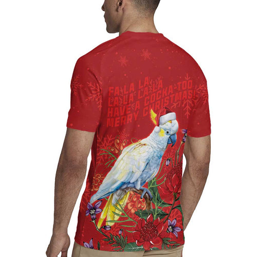 Merry Cocka-mas Rugby Jersey Australia Christmas Red Art - Aussie Hoodie