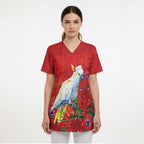 Merry Cocka-mas Scrub Top Australia Christmas Red Art - Aussie Hoodie