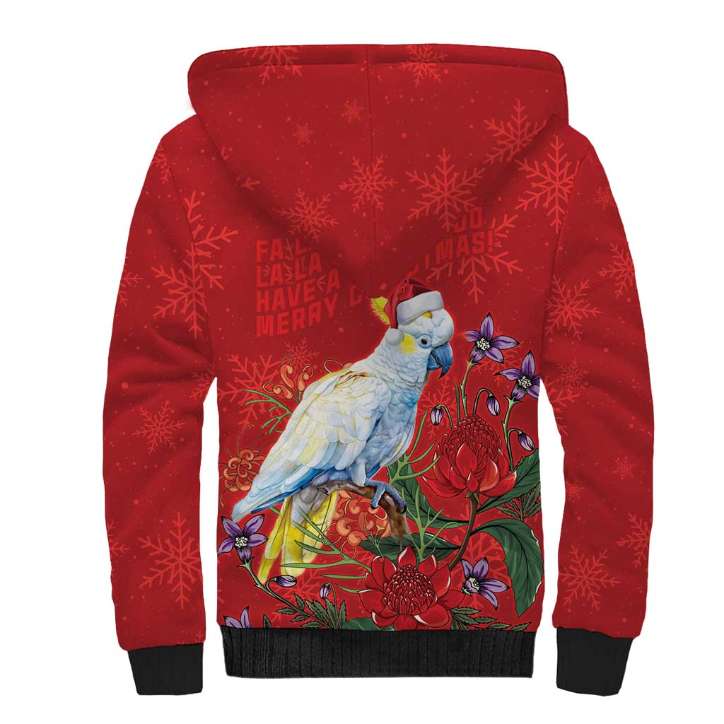 Merry Cocka-mas Sherpa Hoodie Australia Christmas Red Art - Aussie Hoodie