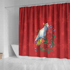 Merry Cocka-mas Shower Curtain Australia Christmas Red Art - Aussie Hoodie