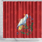 Merry Cocka-mas Shower Curtain Australia Christmas Red Art - Aussie Hoodie