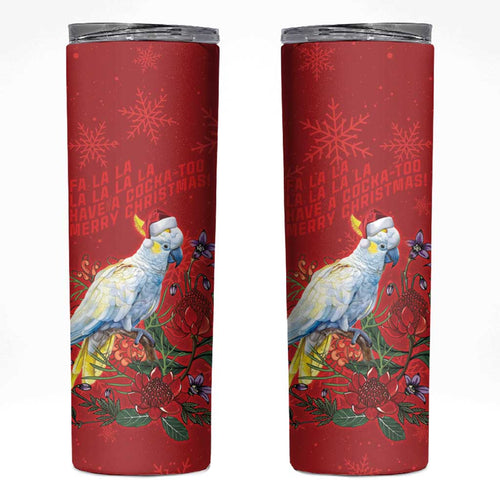 Merry Cocka-mas Skinny Tumbler Australia Christmas Red Art - Aussie Hoodie