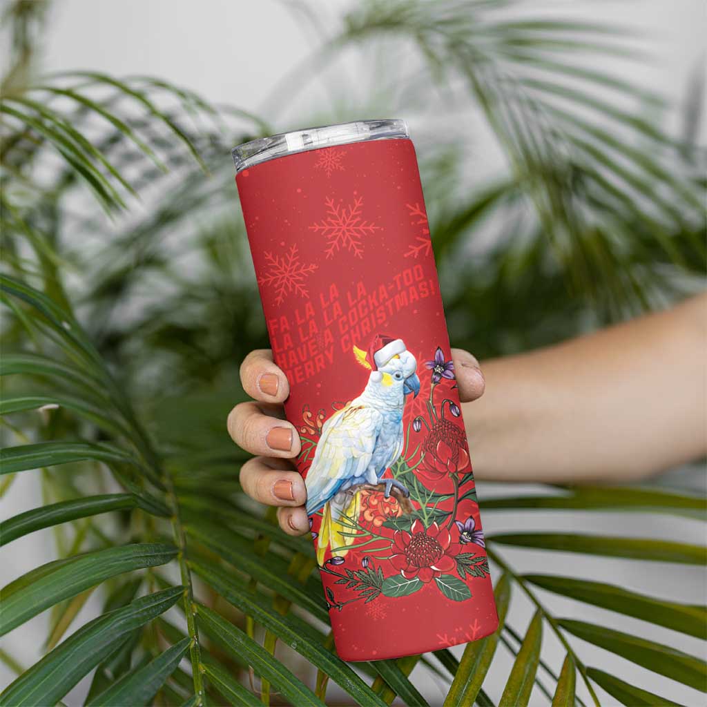 Merry Cocka-mas Skinny Tumbler Australia Christmas Red Art - Aussie Hoodie