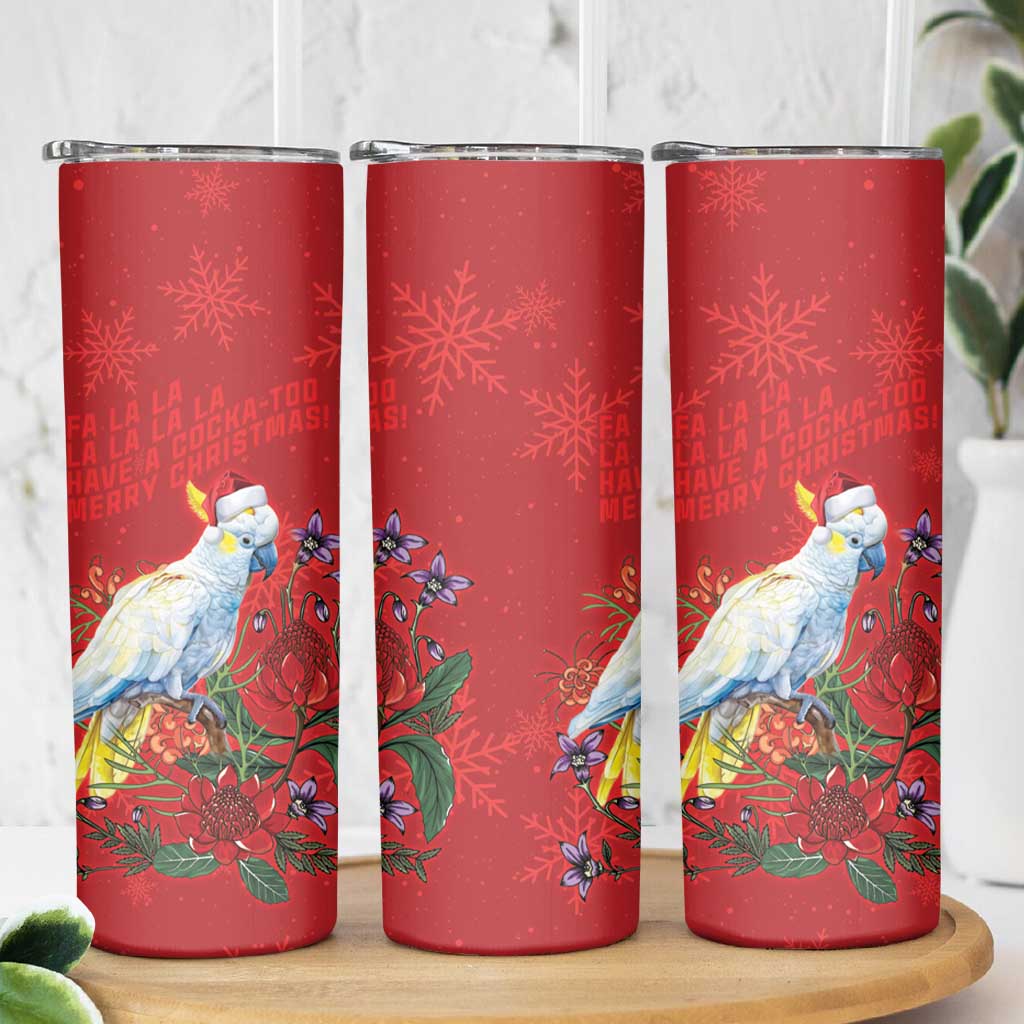 Merry Cocka-mas Skinny Tumbler Australia Christmas Red Art - Aussie Hoodie