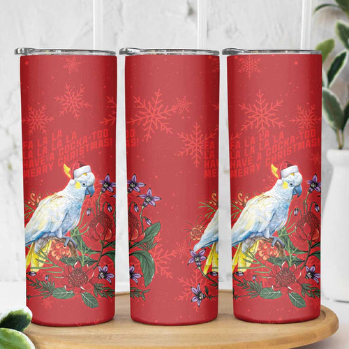 Merry Cocka-mas Skinny Tumbler Australia Christmas Red Art - Aussie Hoodie