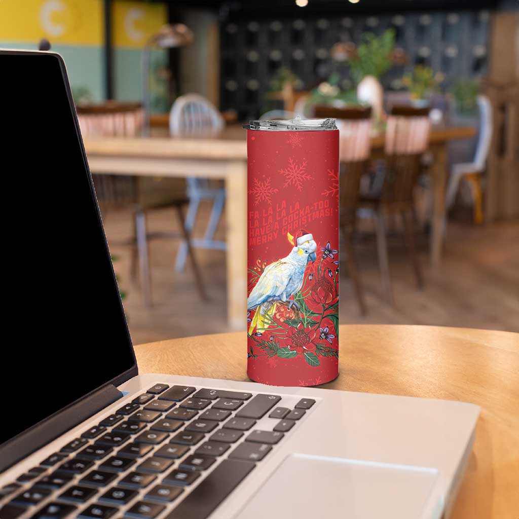 Merry Cocka-mas Skinny Tumbler Australia Christmas Red Art - Aussie Hoodie
