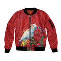 Merry Cocka-mas Sleeve Zip Bomber Jacket Australia Christmas Red Art - Aussie Hoodie