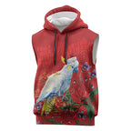 Merry Cocka-mas Sleeveless Hoodie Australia Christmas Red Art - Aussie Hoodie