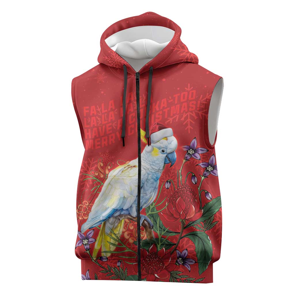 Merry Cocka-mas Sleeveless Zip Hoodie Australia Christmas Red Art LT9