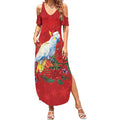 Merry Cocka-mas Summer Maxi Dress Australia Christmas Red Art - Aussie Hoodie