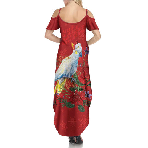 Merry Cocka-mas Summer Maxi Dress Australia Christmas Red Art - Aussie Hoodie