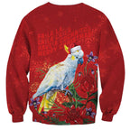 Merry Cocka-mas Sweatshirt Australia Christmas Red Art - Aussie Hoodie