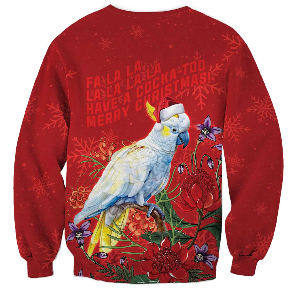 Merry Cocka-mas Sweatshirt Australia Christmas Red Art - Aussie Hoodie