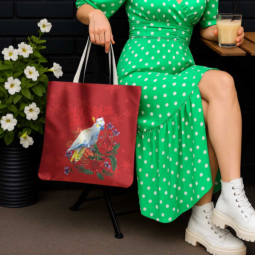 Merry Cocka-mas Tote Bag Australia Christmas Red Art - Aussie Hoodie