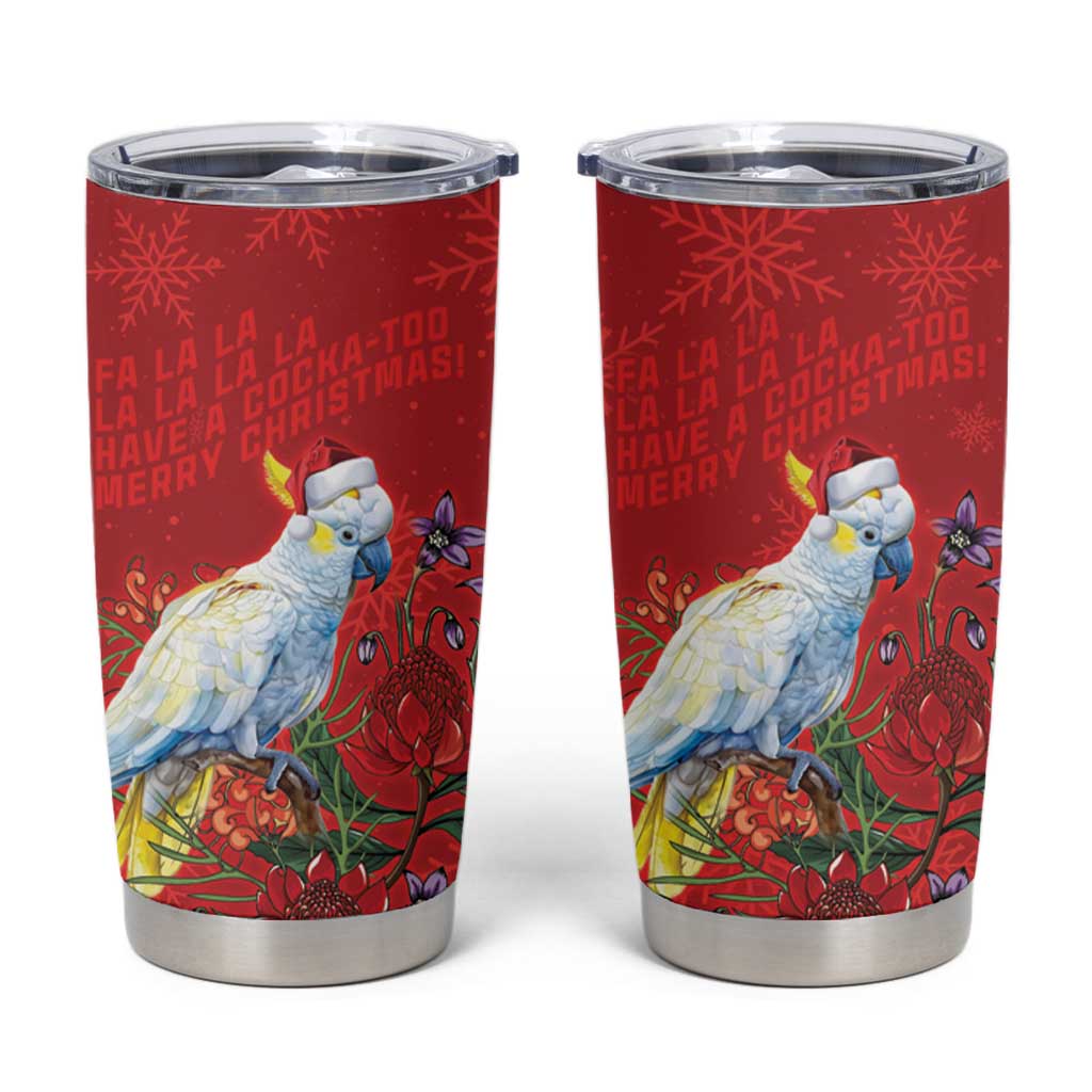 Merry Cocka-mas Tumbler Cup Australia Christmas Red Art - Aussie Hoodie