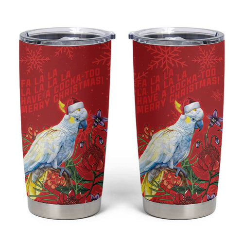 Merry Cocka-mas Tumbler Cup Australia Christmas Red Art - Aussie Hoodie