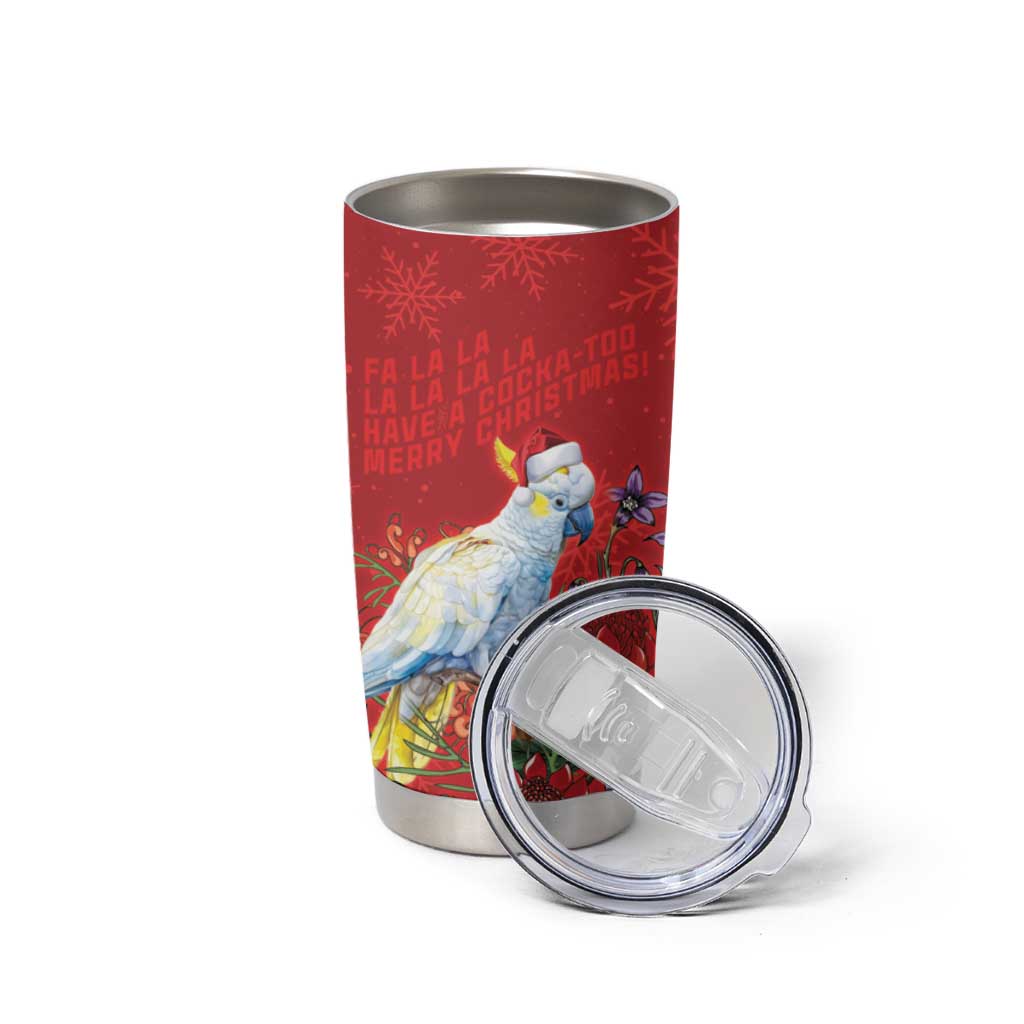 Merry Cocka-mas Tumbler Cup Australia Christmas Red Art - Aussie Hoodie