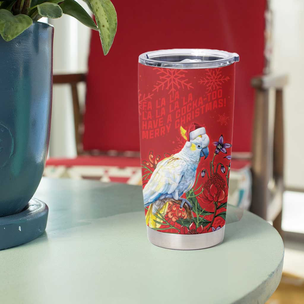 Merry Cocka-mas Tumbler Cup Australia Christmas Red Art - Aussie Hoodie