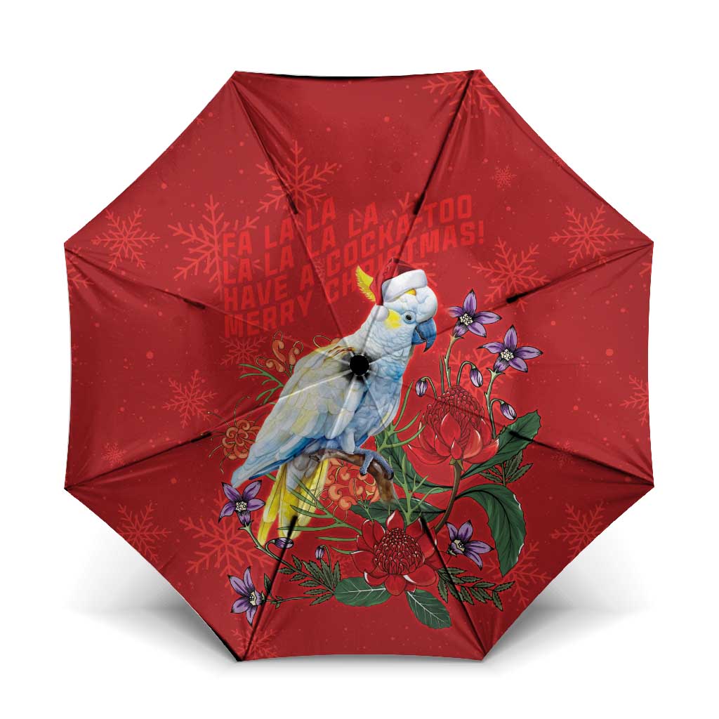 Merry Cocka-mas Umbrella Australia Christmas Red Art - Aussie Hoodie