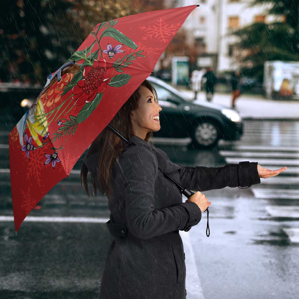 Merry Cocka-mas Umbrella Australia Christmas Red Art - Aussie Hoodie