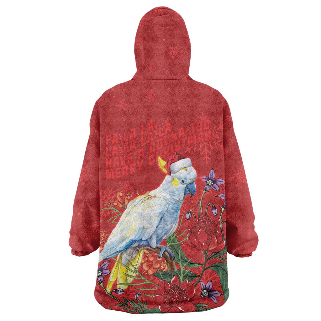 Merry Cocka-mas Wearable Blanket Hoodie Australia Christmas Red Art - Aussie Hoodie